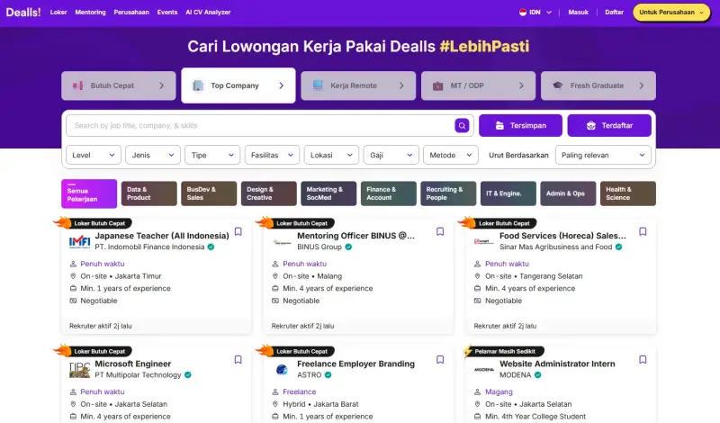 Website Lowongan Kerja Dealls